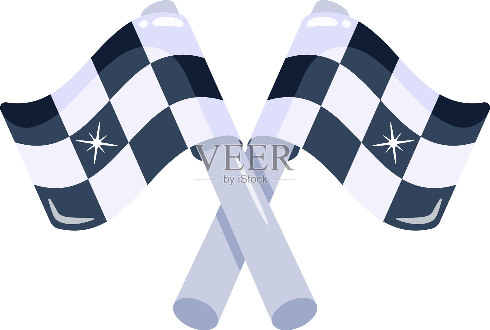 赛车旗平面设计的图标设计元素图片