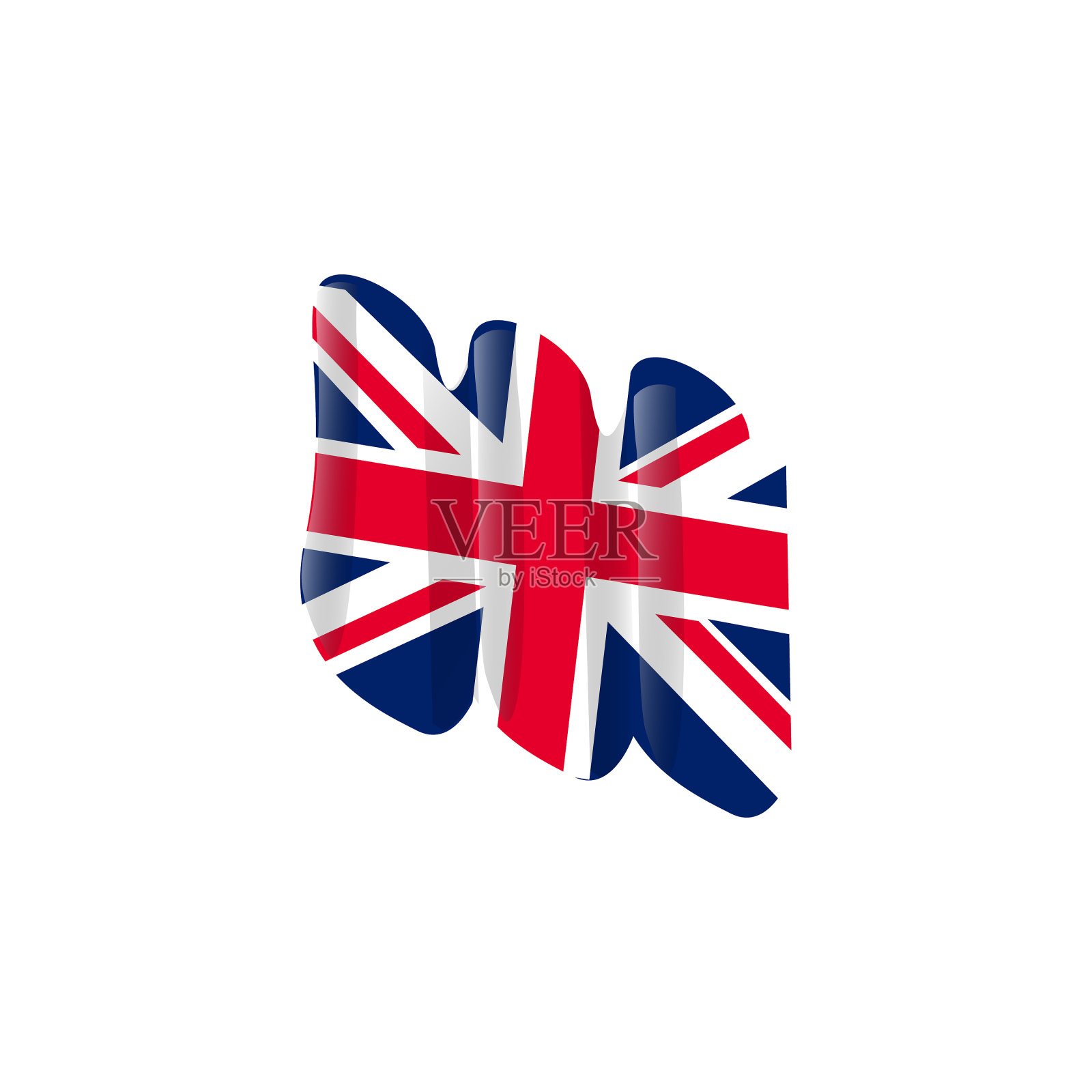 挥舞着英国国旗的图标插画图片素材