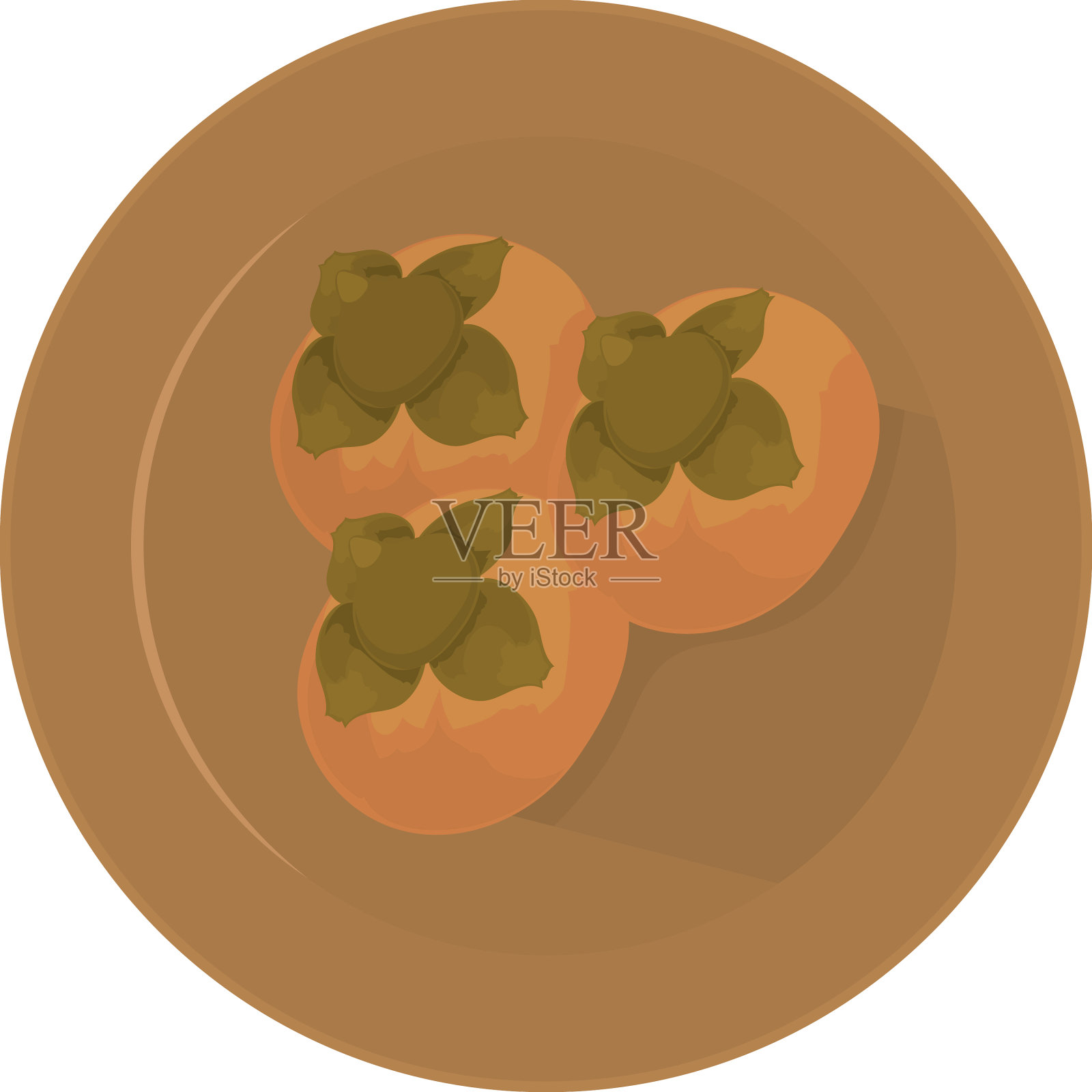 盘子里的柿子设计元素图片