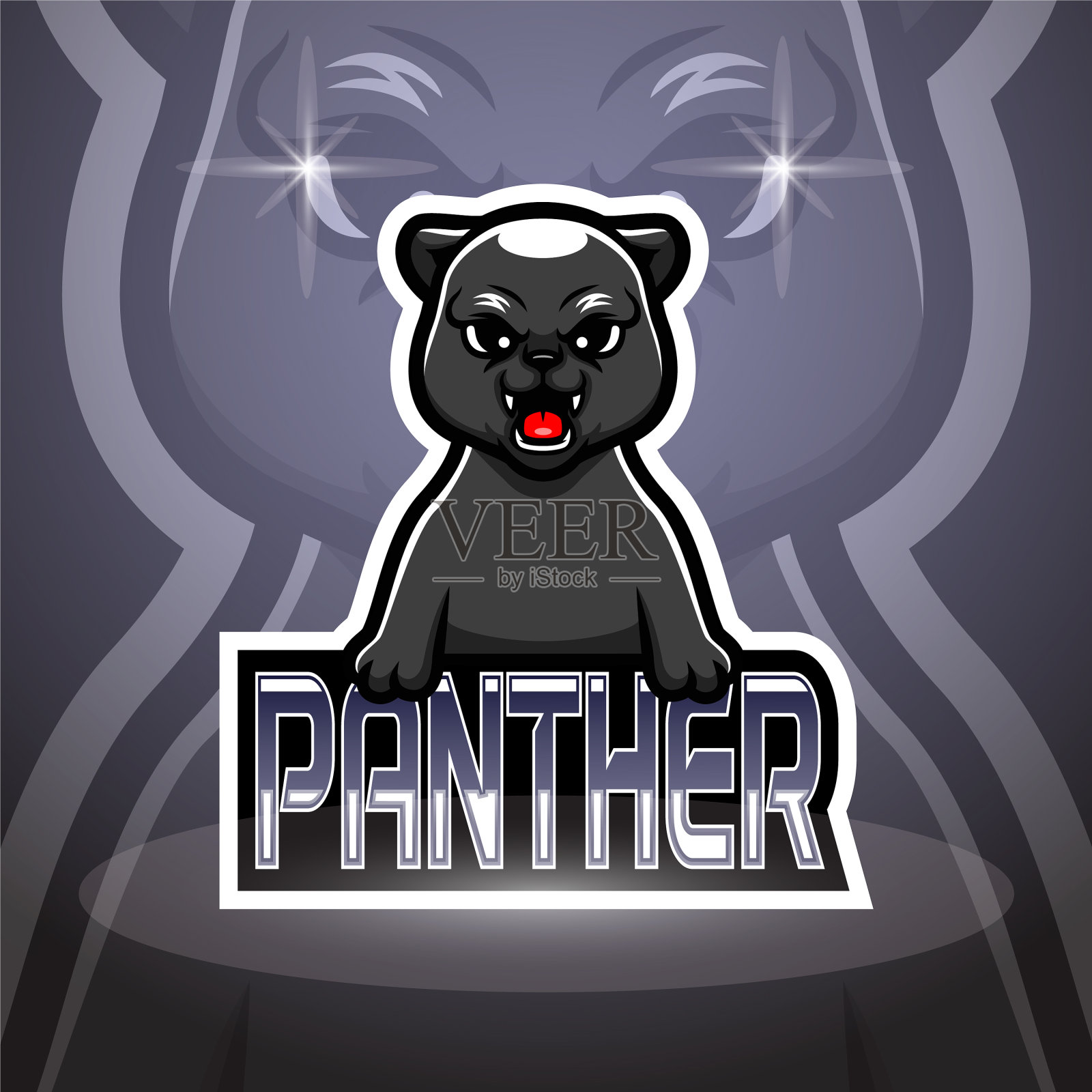 黑豹电竞标志吉祥物设计插画图片素材