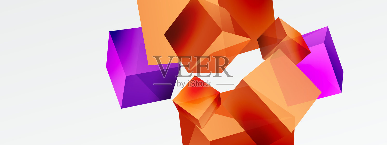 3d抽象背景飞行立方体插画图片素材