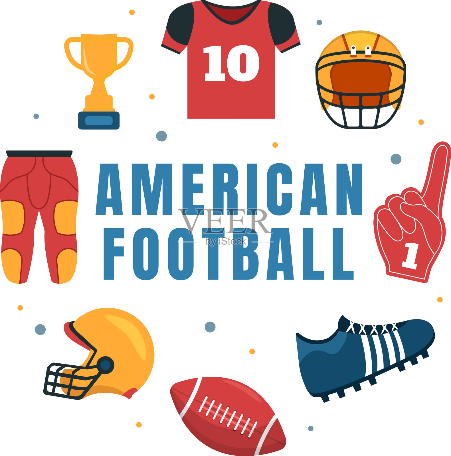 美式橄榄球运动员与游戏插画图片素材