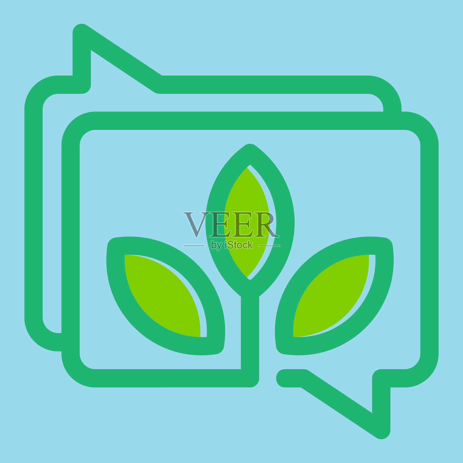 生态对话或好看的信息聊天抽象字母组合矢量标志模板插画图片素材