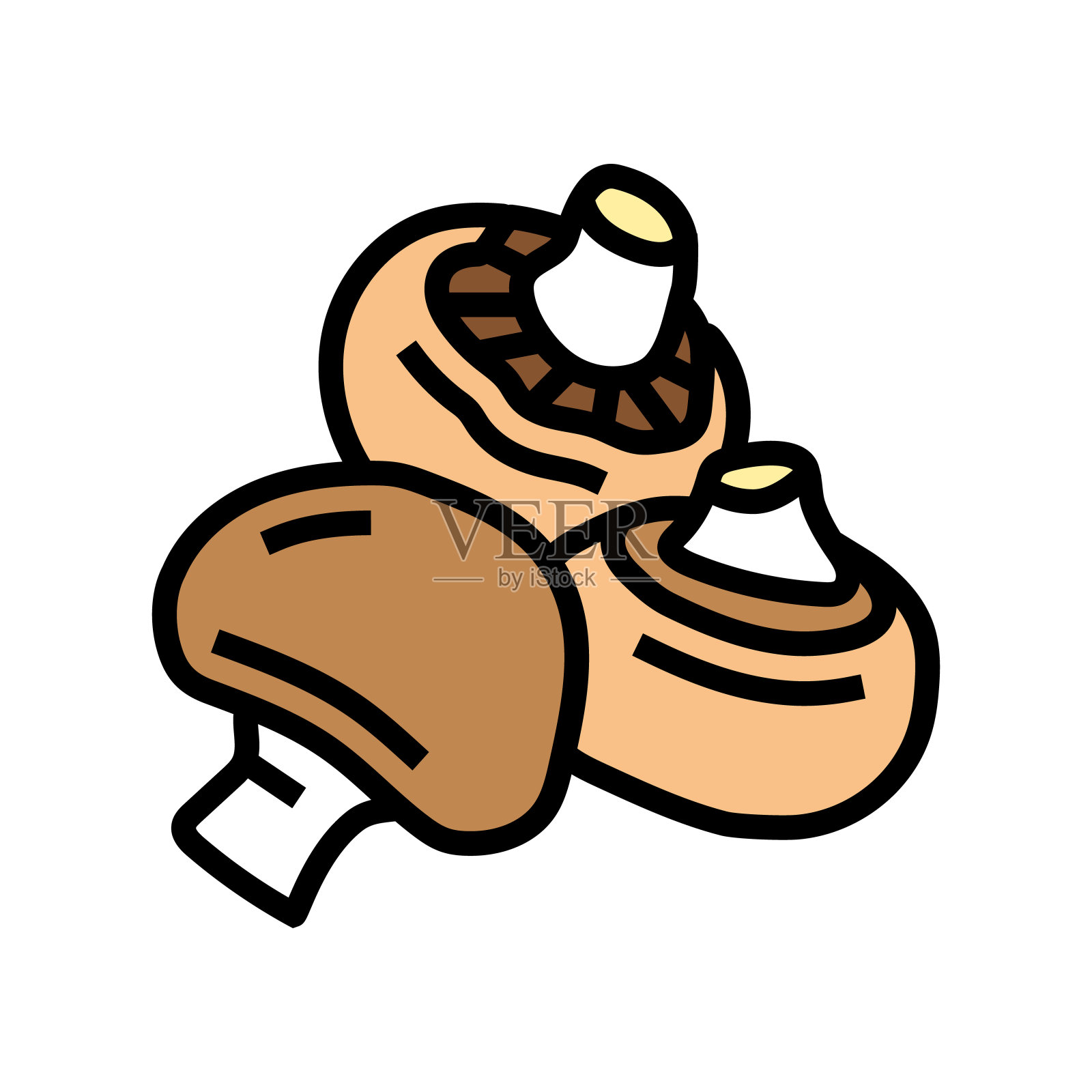 香菇颜色图标矢量插图插画图片素材