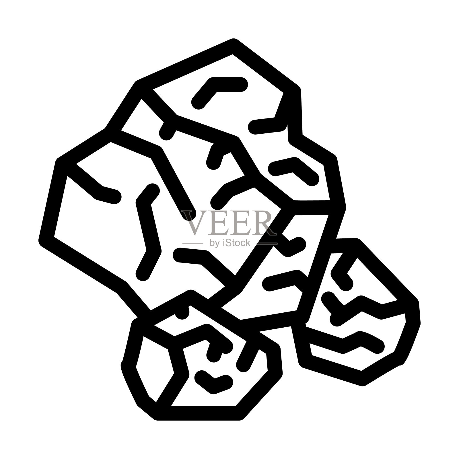 盐晶体线图标矢量插图设计元素图片