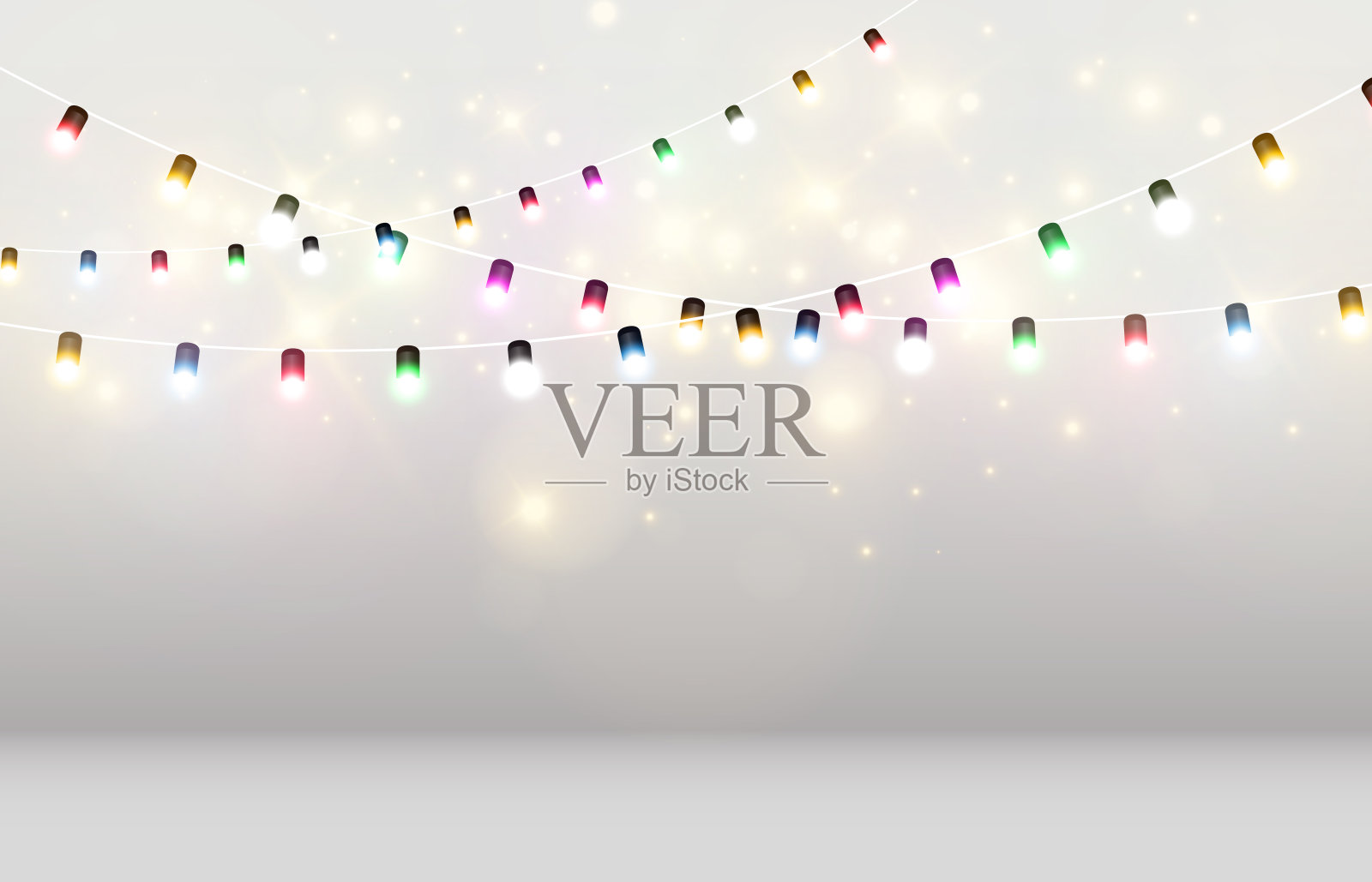 透明背景上的光花环的插图。插画图片素材