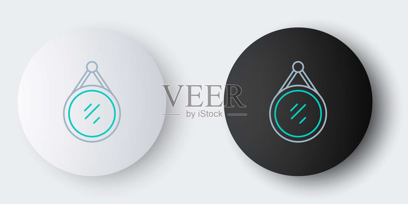 线镜像图标隔离在灰色背景上图标素材