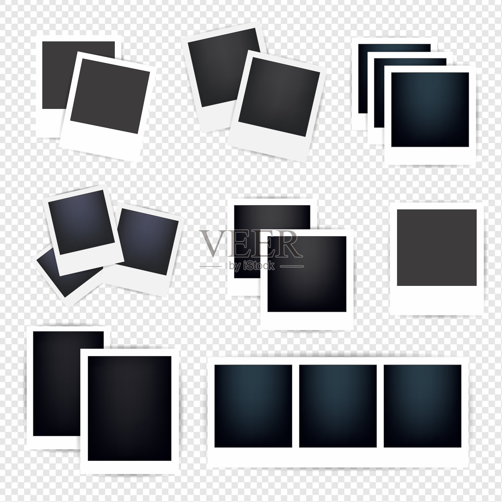 透明背景的相框。空白的相框插画图片素材