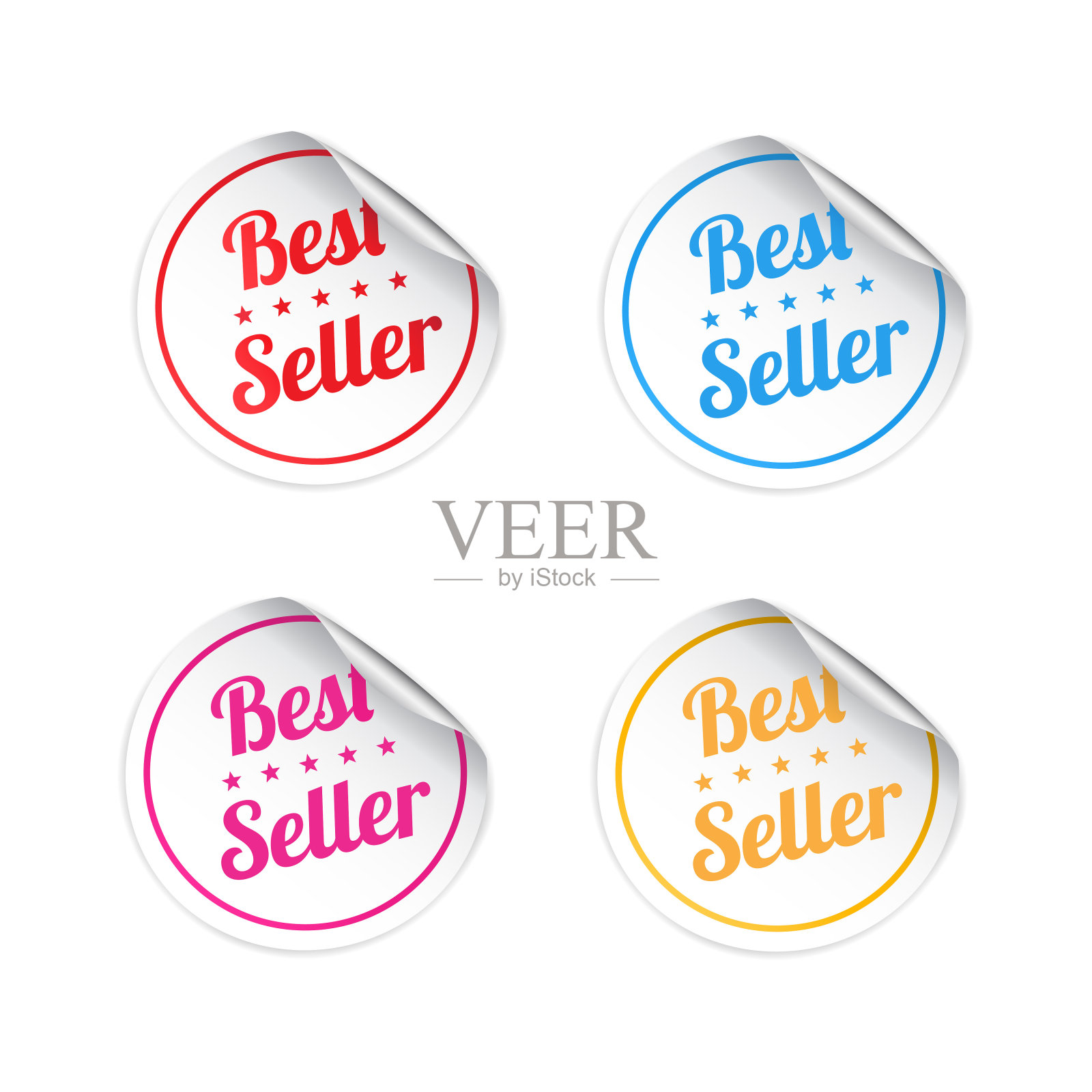 畅销书贴纸设计元素图片