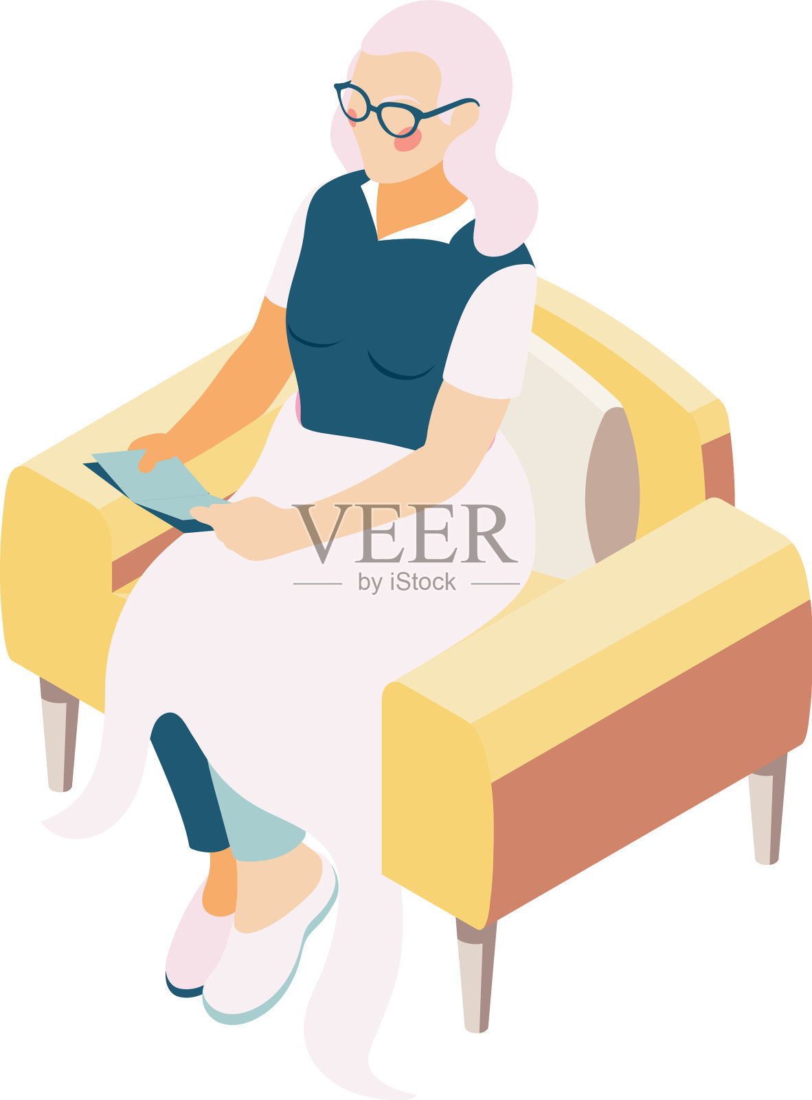 等距高级的女人设计元素图片