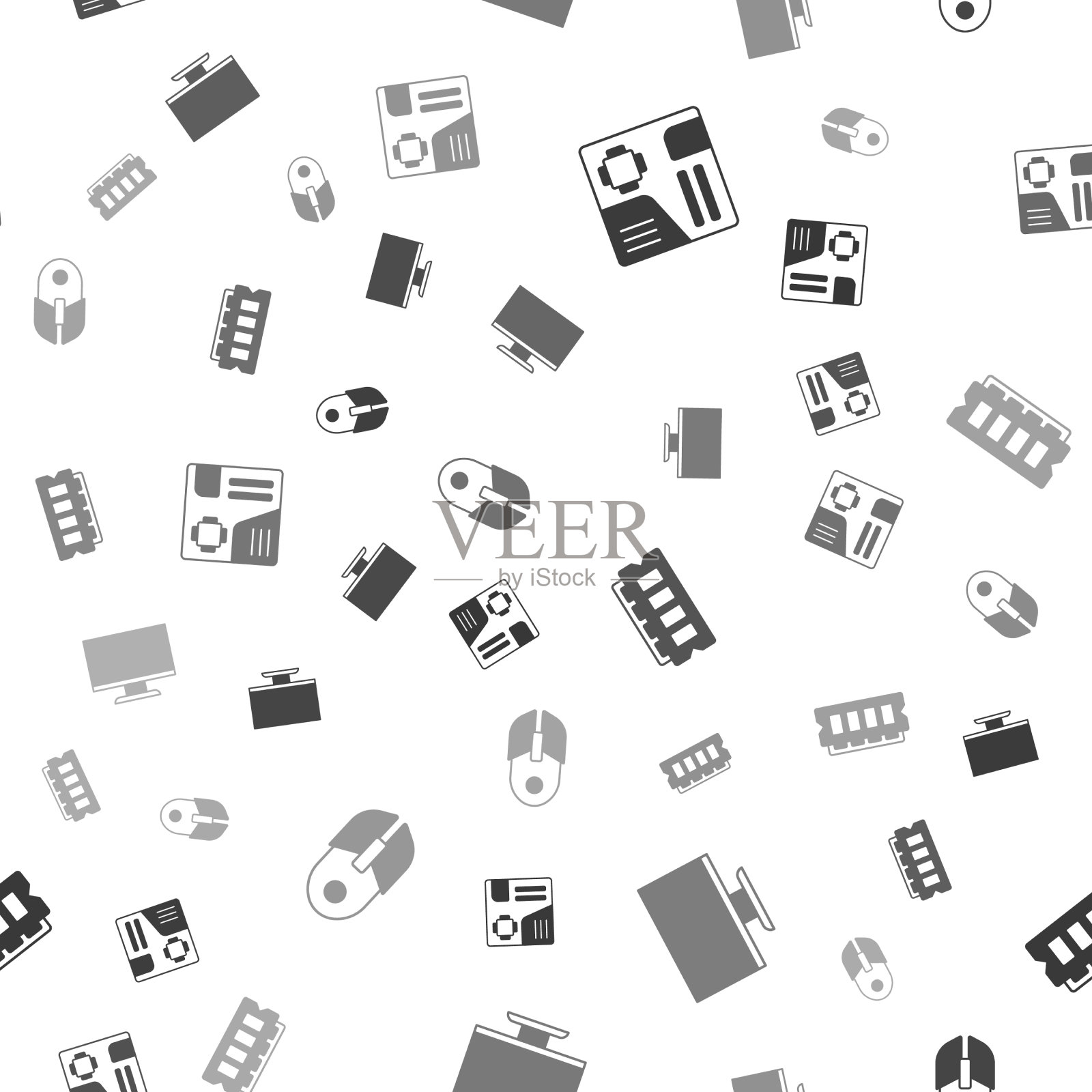 设置主板数字芯片计算机监视器图标素材