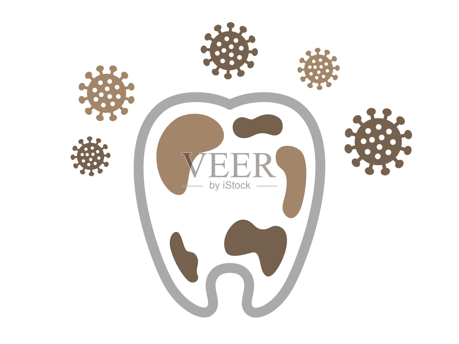 脏蛀牙的插图。插画图片素材