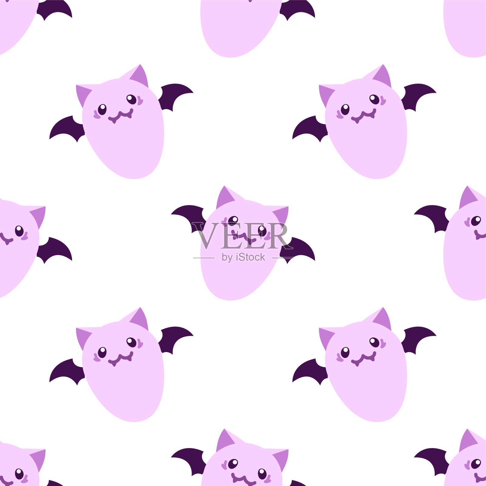 可爱的蝙蝠矢量无缝模式插画图片素材