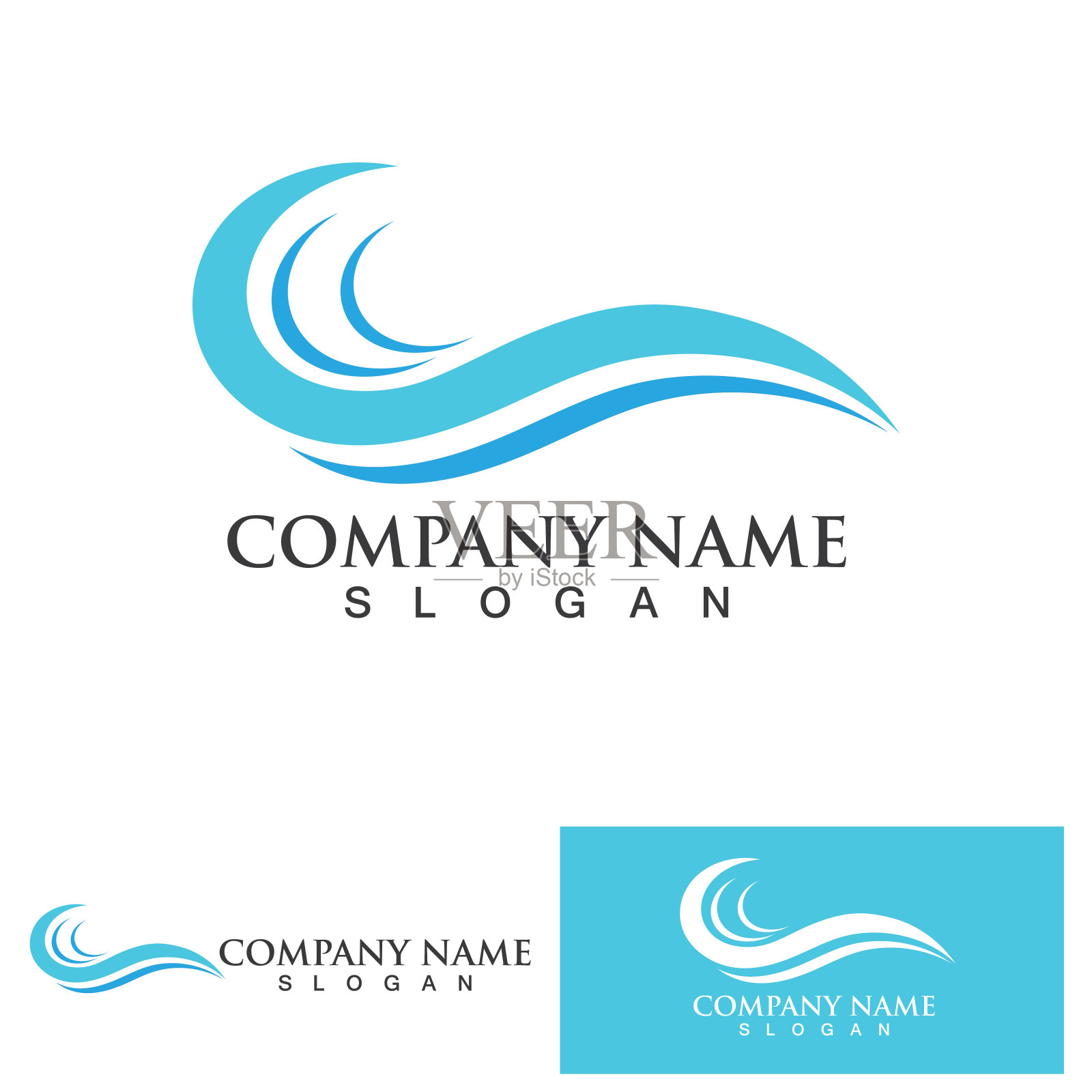 海浪标志沙滩简单矢量插画图片素材