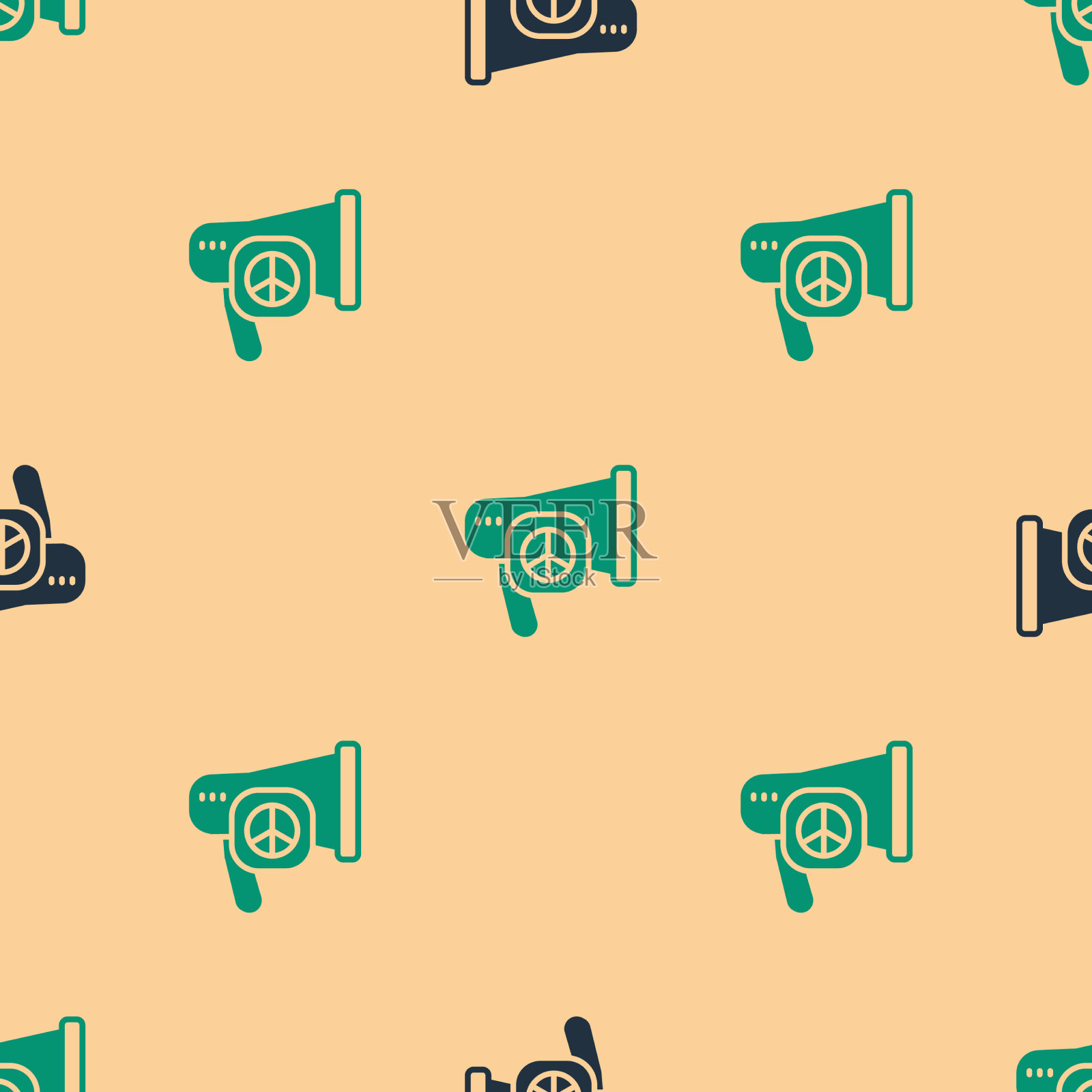 绿色与黑色和平图标隔离无缝插画图片素材