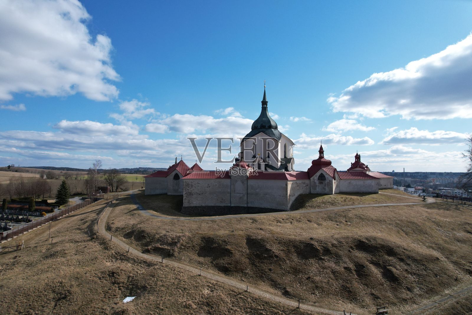 Zdar nad Sazavou设计的Zelena Hora教堂,联合国教科文组织遗产,捷克共和国照片摄影图片