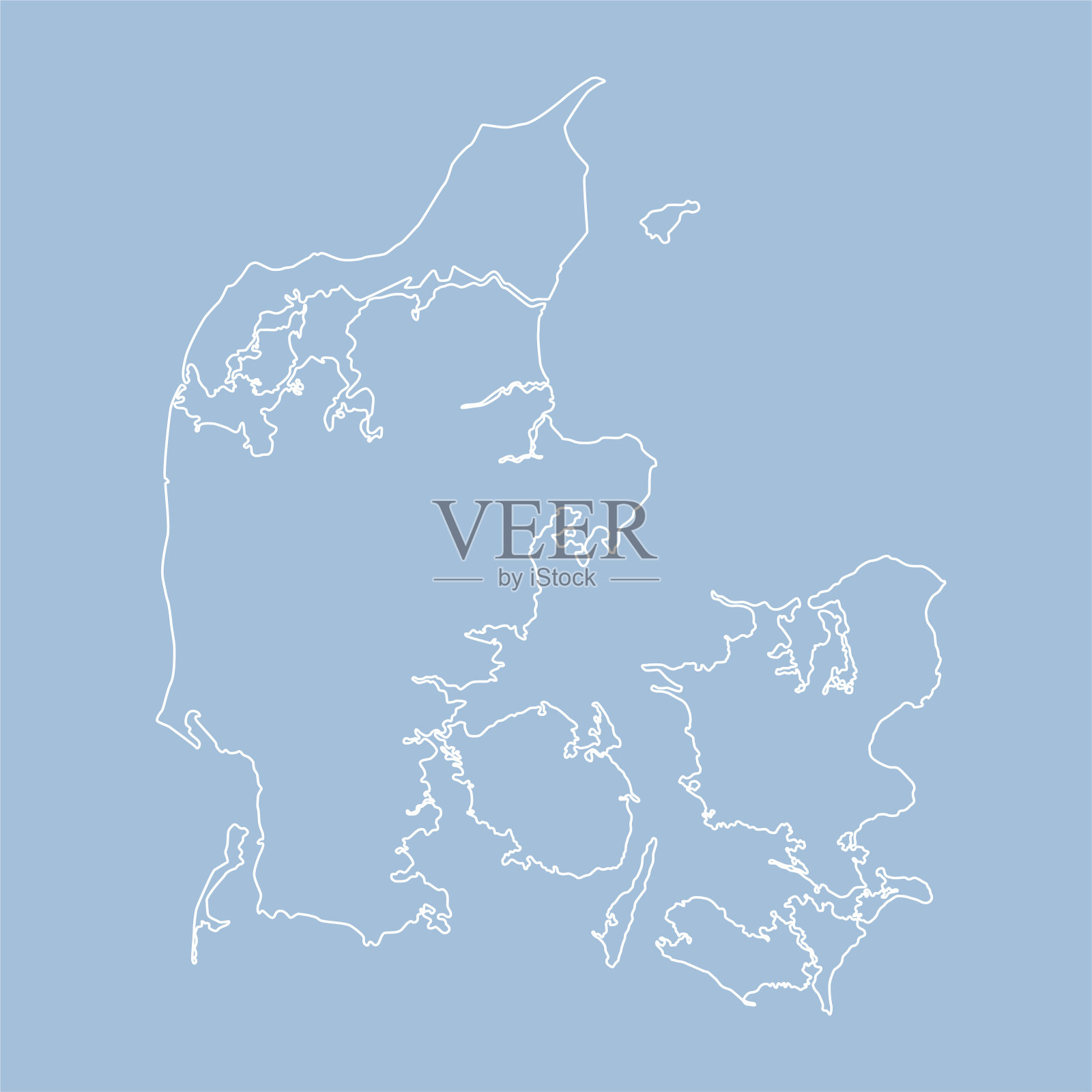 矢量轮廓图丹麦模板欧洲国家插画图片素材