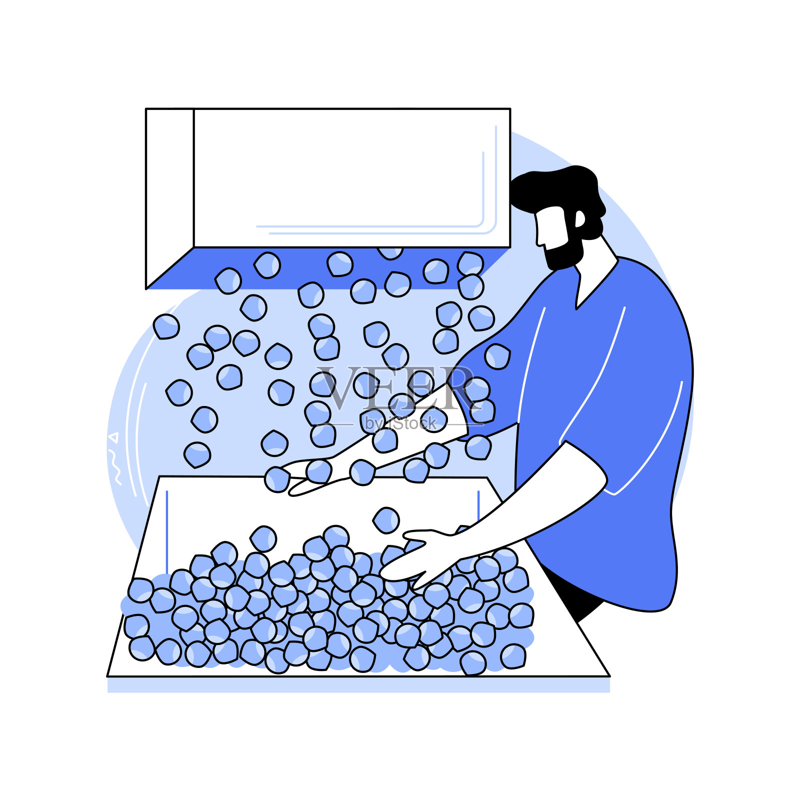 榛子制作孤立的卡通矢量插图。插画图片素材