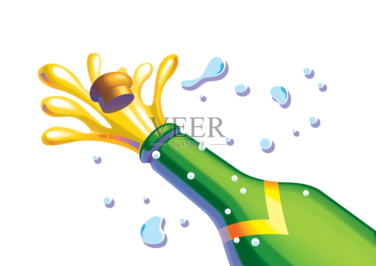 香槟,插图,瓶子,打开,飞溅照片摄影图片