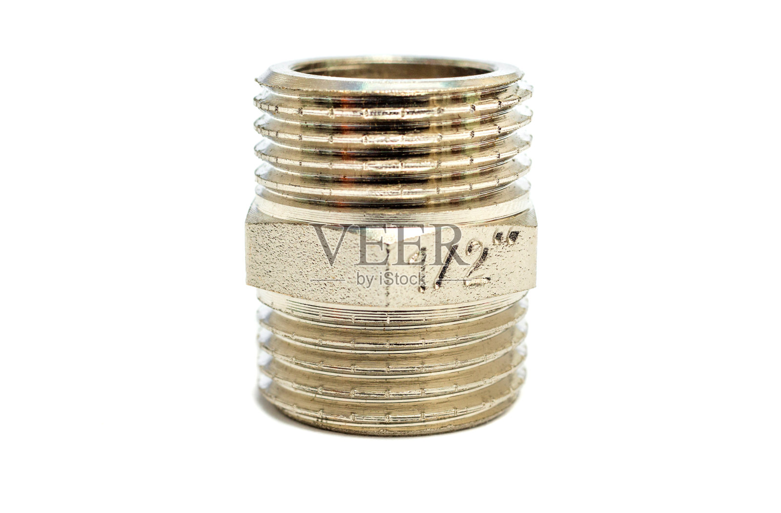 黄铜配件常用于白色背景的水和煤气装置照片摄影图片