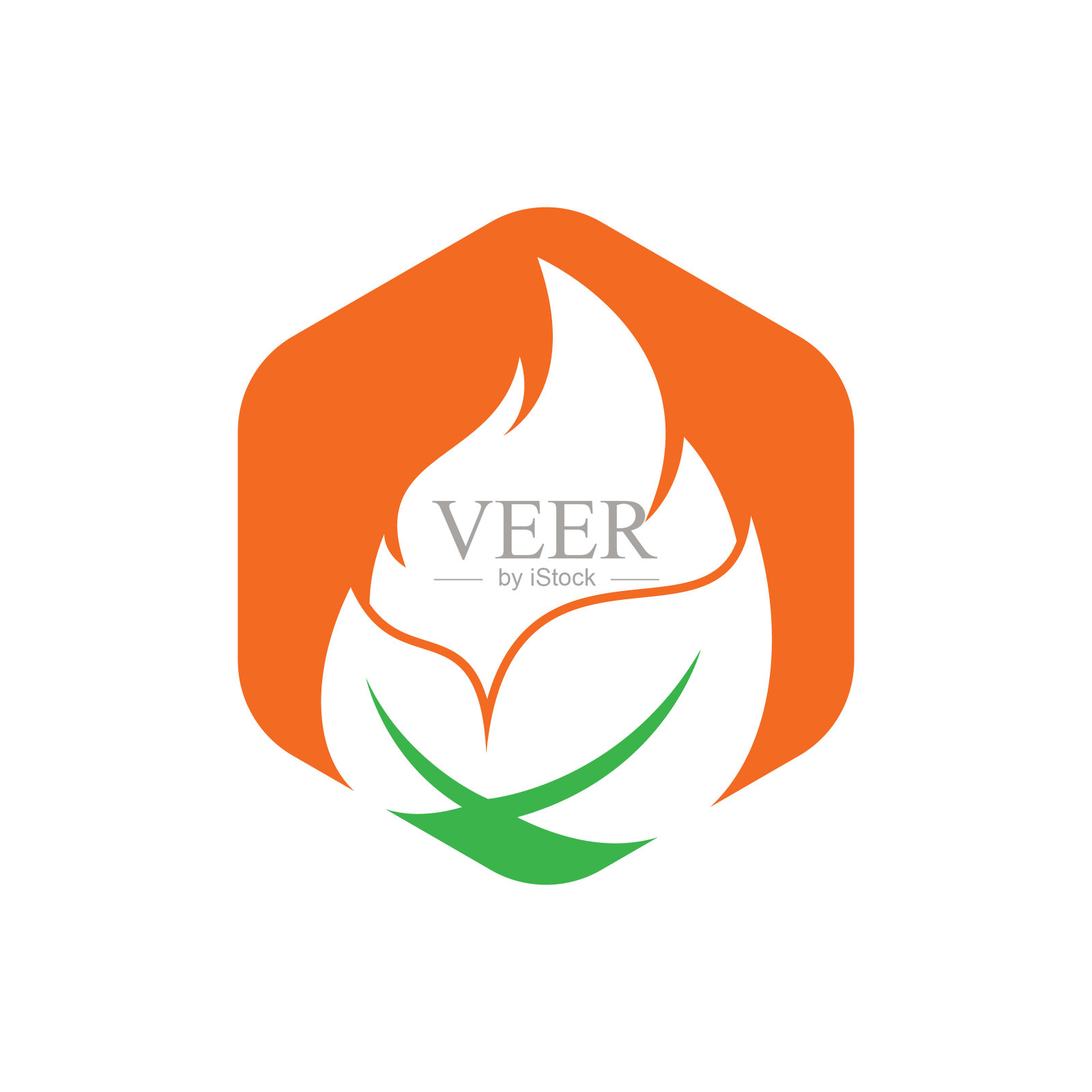 叶火矢量标志设计模板。插画图片素材