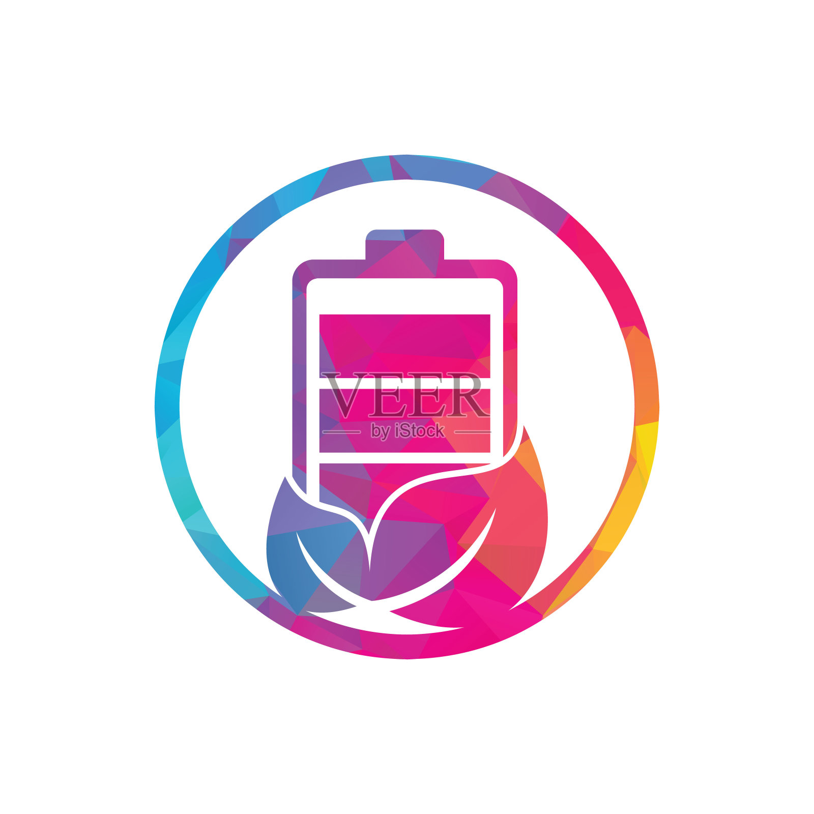 叶电池标志设计矢量图标。插画图片素材