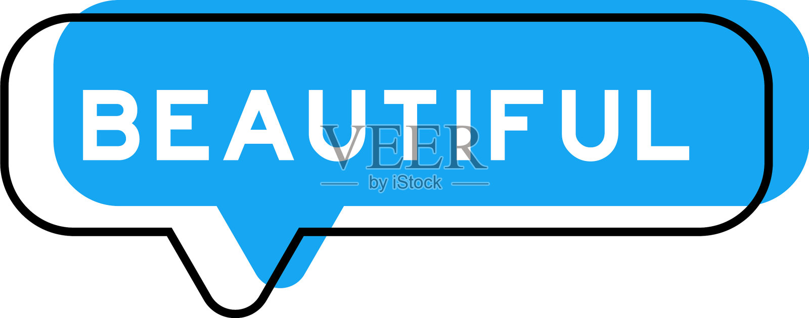 讲话旗帜和蓝色的阴影与字美丽设计元素图片