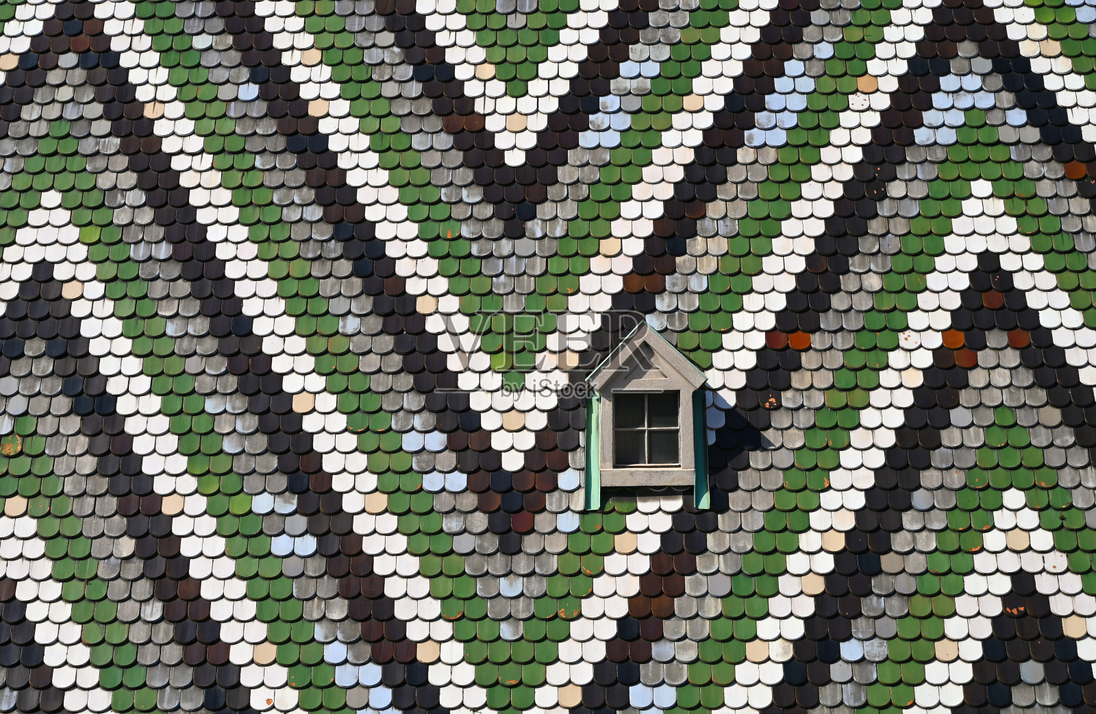 奥地利维也纳圣斯蒂芬教堂彩色屋顶细节照片摄影图片