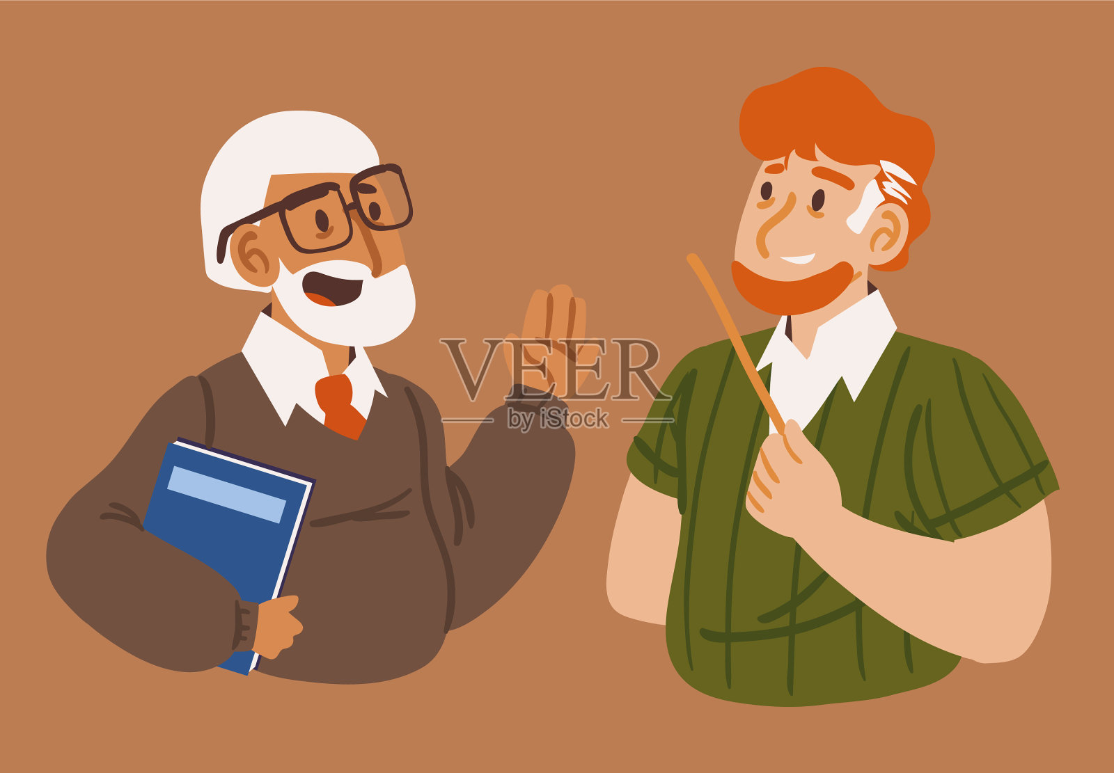 教师个人肖像插画图片素材