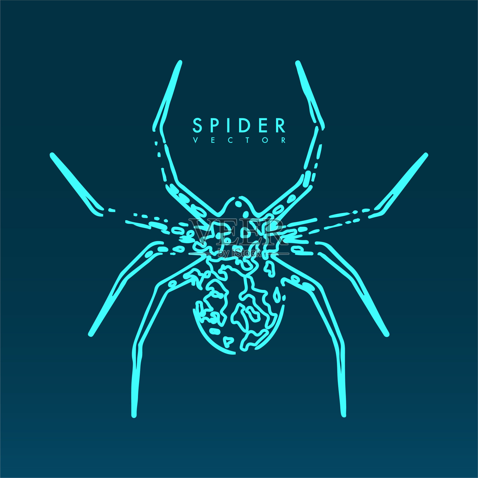 抽象的蜘蛛图解。插画图片素材