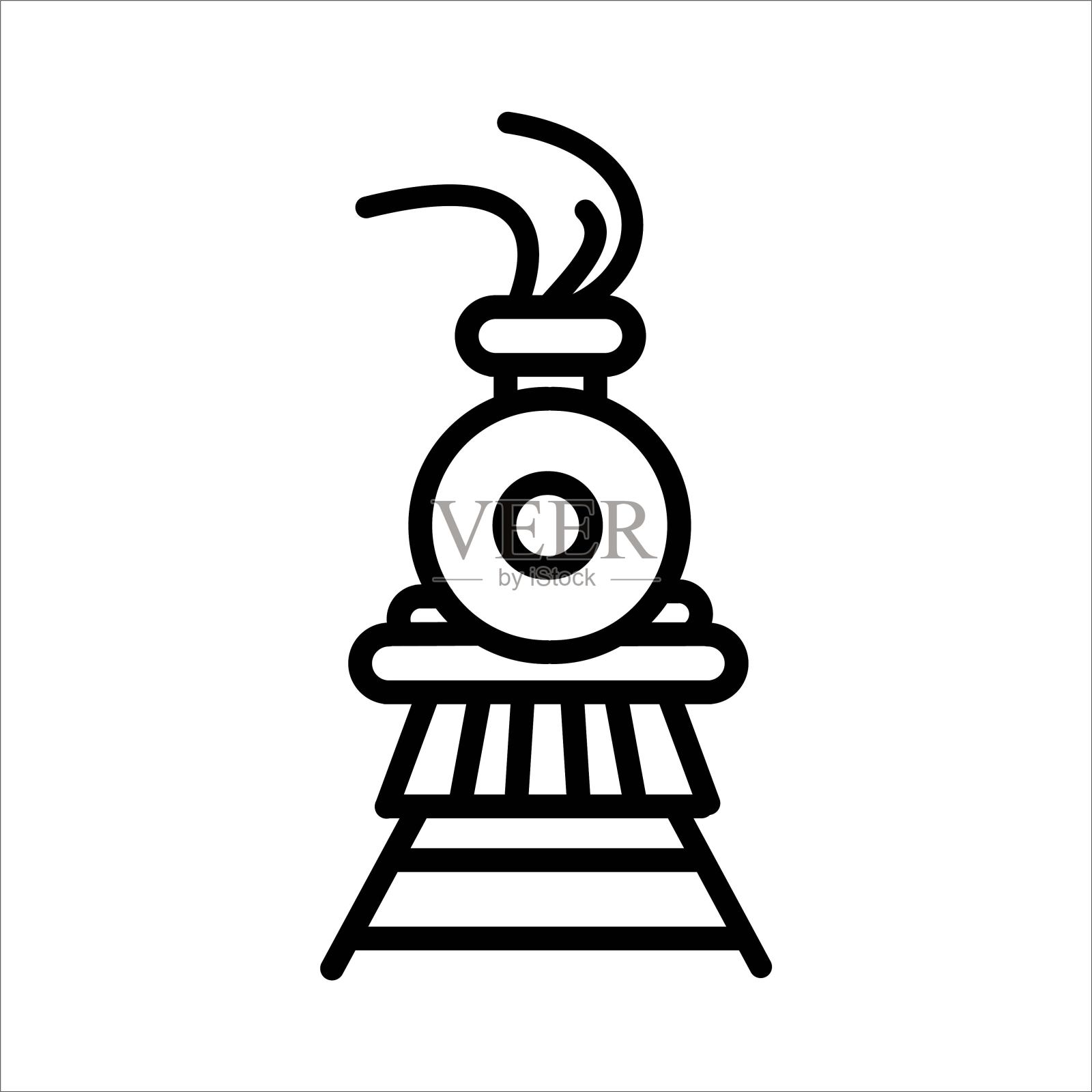 火车图标Logo设计矢量模板插图标志和符号像素完美插画图片素材