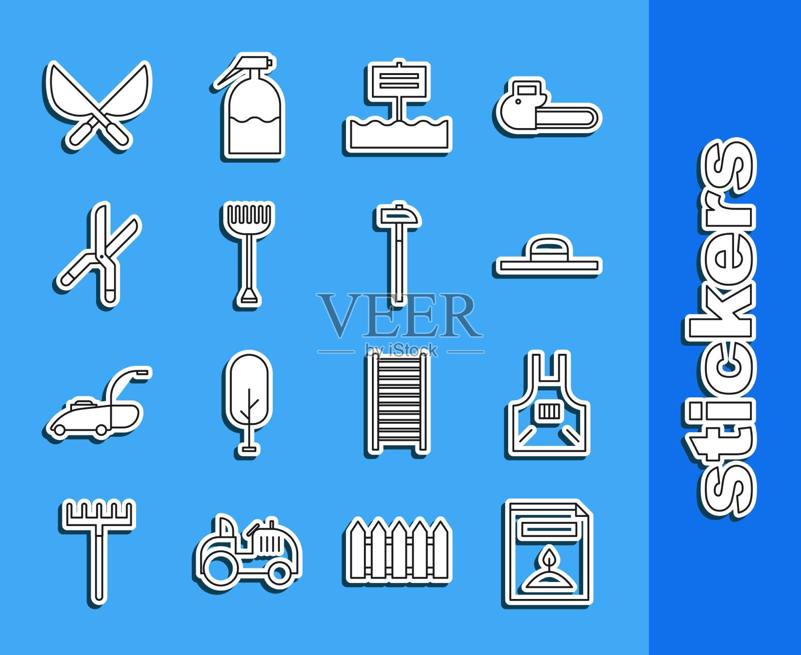 把一袋特定植物的种子放在一条直线上图标素材