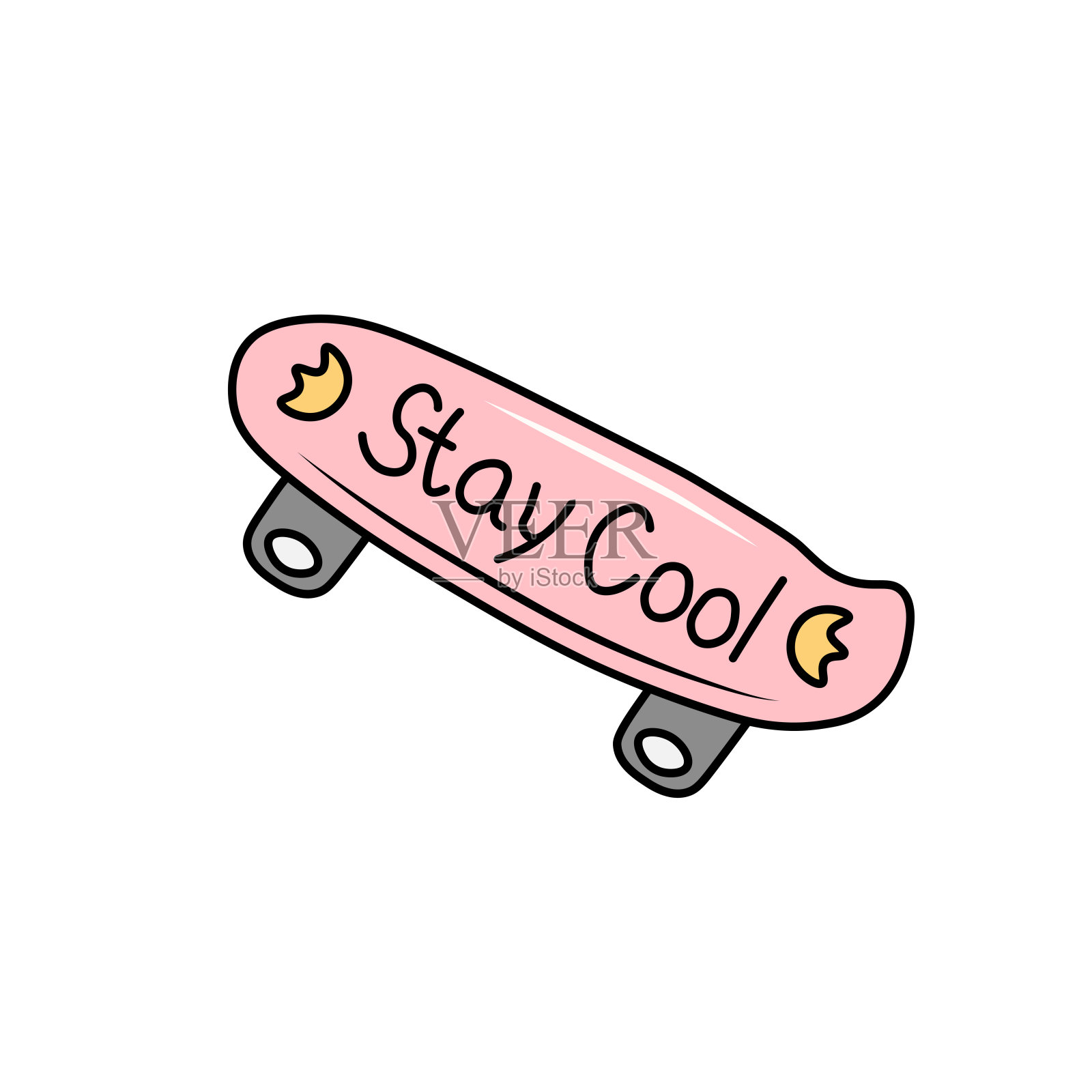 涂鸦风格的滑板插画插画图片素材