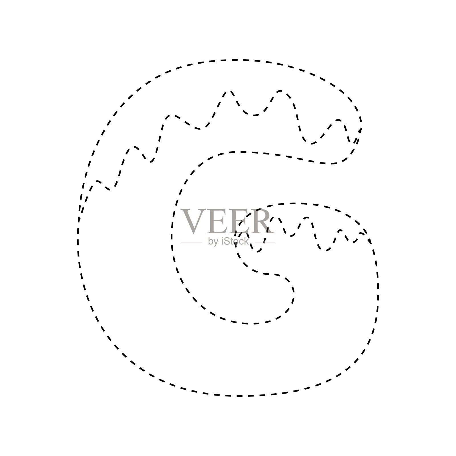 儿童G字母描摹练习题插画图片素材