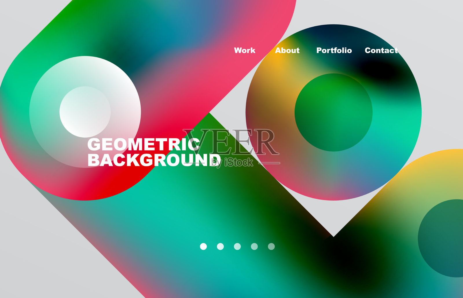 圆形和圆形登陆页面抽象插画图片素材