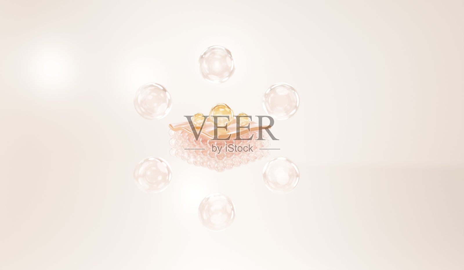 奥利和维生素滴在皮肤细胞上。照片摄影图片