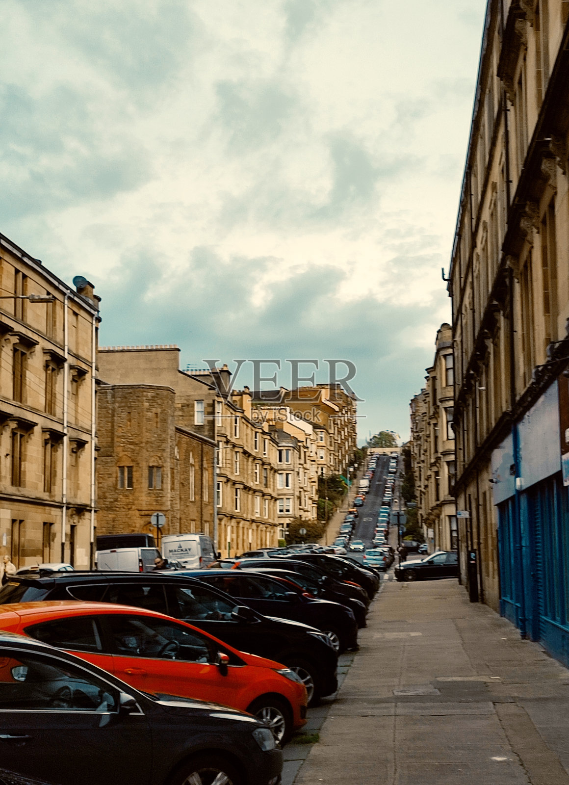 英国苏格兰格拉斯哥街道上的历史租户住宅照片摄影图片