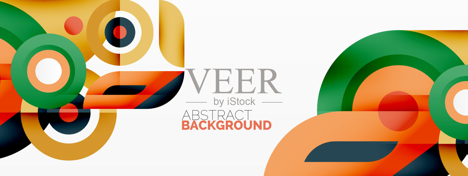 环形和圆形几何抽象背景插画图片素材