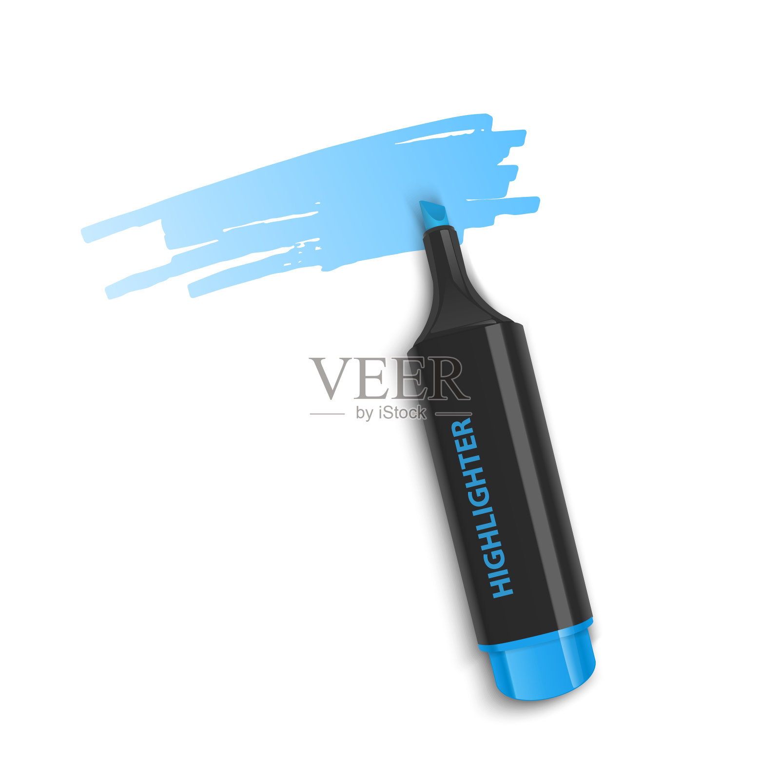 逼真的多颜色标记在矢量格式的白色背景插画图片素材