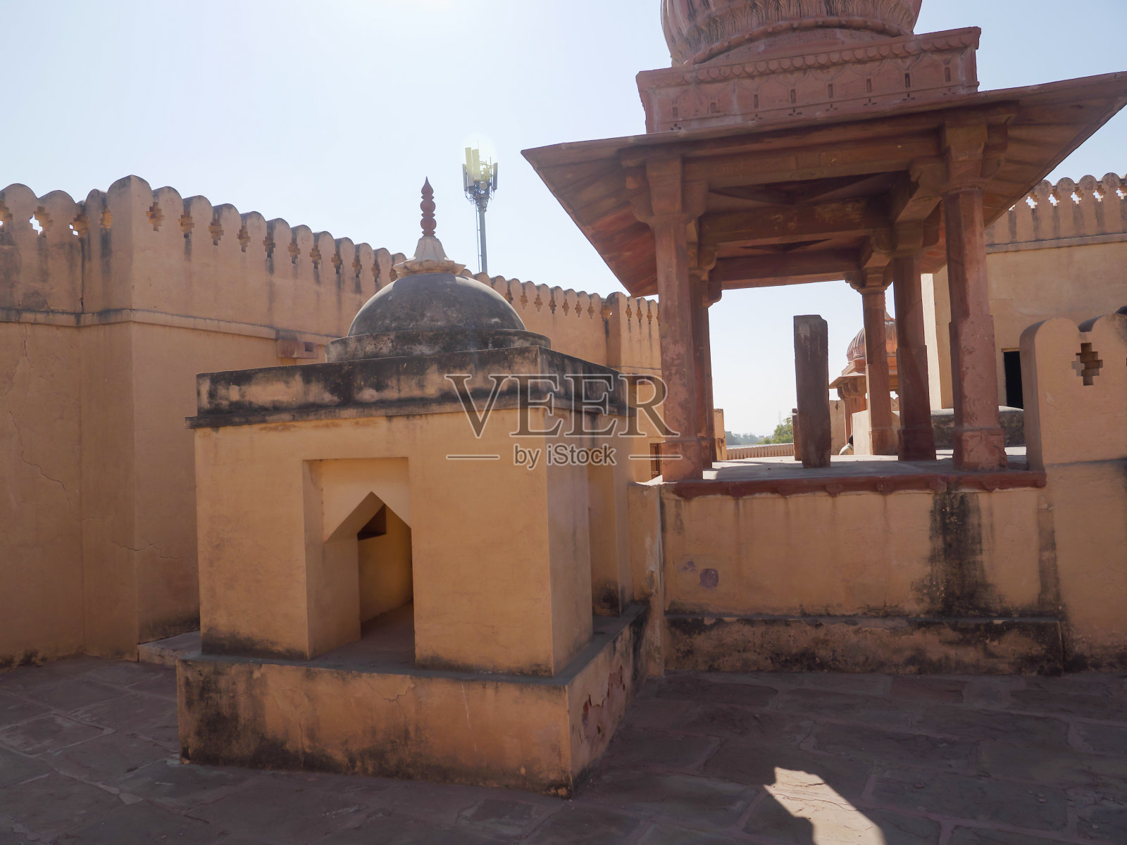 印度古老的古堡结构。照片摄影图片