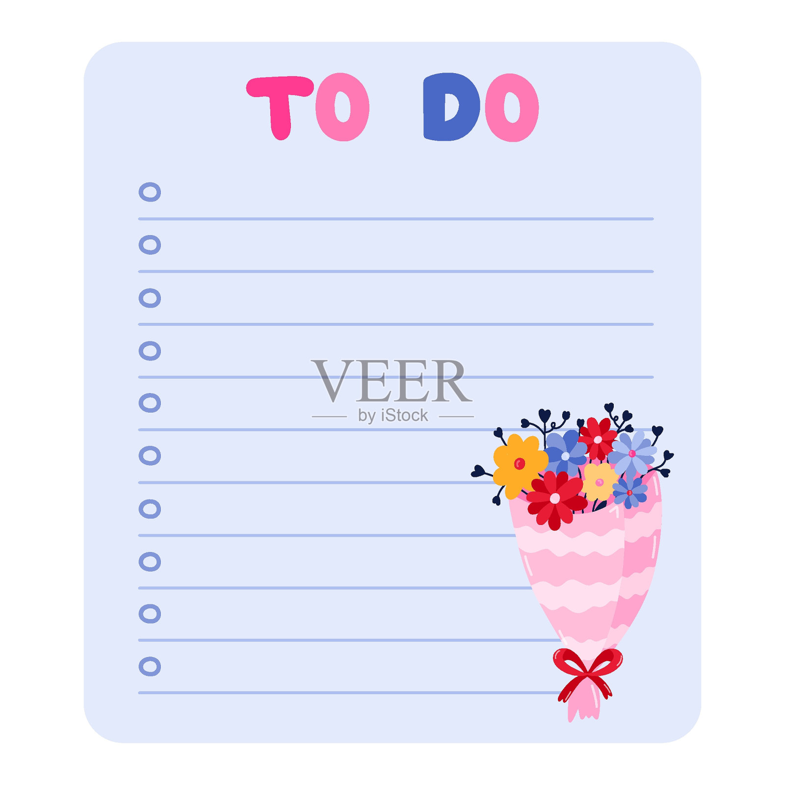 可爱的剪贴簿模板的计划(笔记,做,购买,阅读)与插图有关的爱,浪漫,情人节。可打印,可编辑的插图。学校和大学的课程表插画图片素材