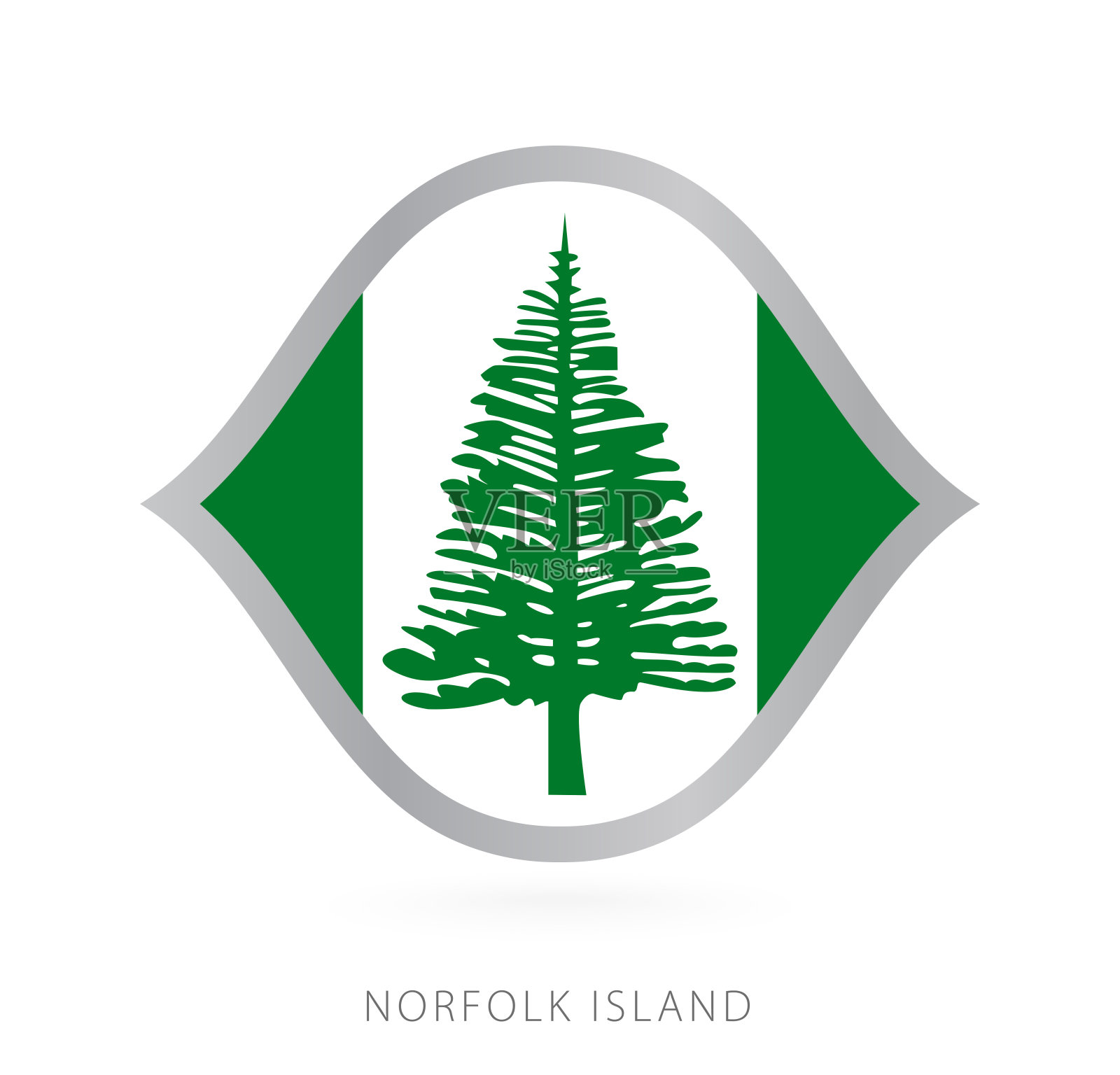 诺福克岛国家队旗帜的风格为国际篮球比赛。插画图片素材