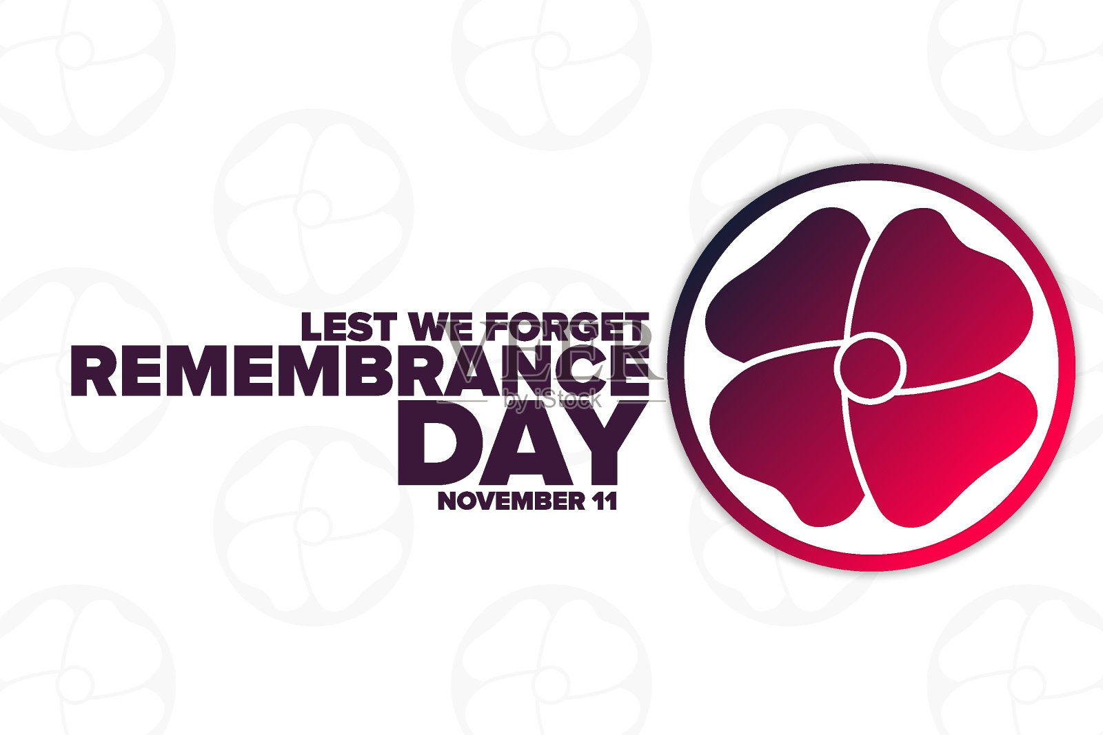 纪念日。11月11日。以免我们忘记。节日的概念。模板的背景,横幅,卡片,海报与文字铭文。向量EPS10插图。插画图片素材