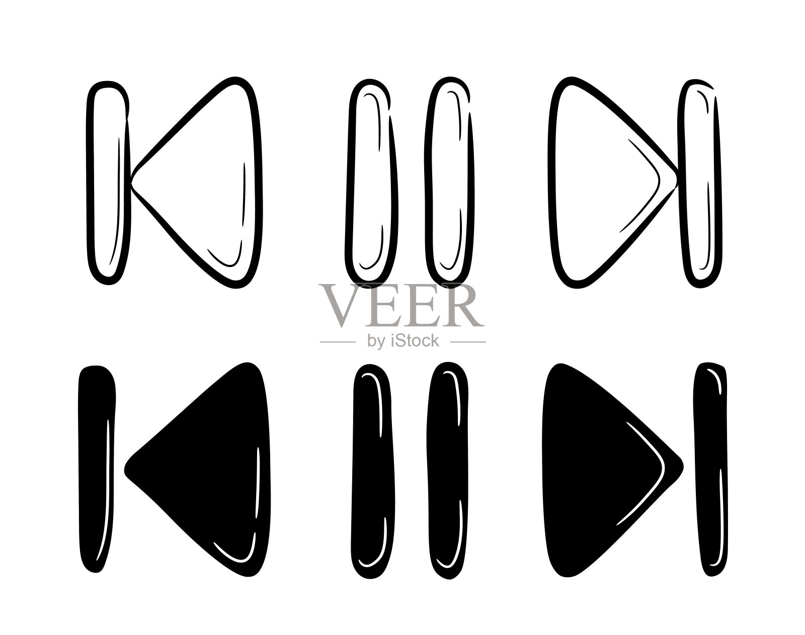 音乐播放器或视频播放按钮。插画图片素材