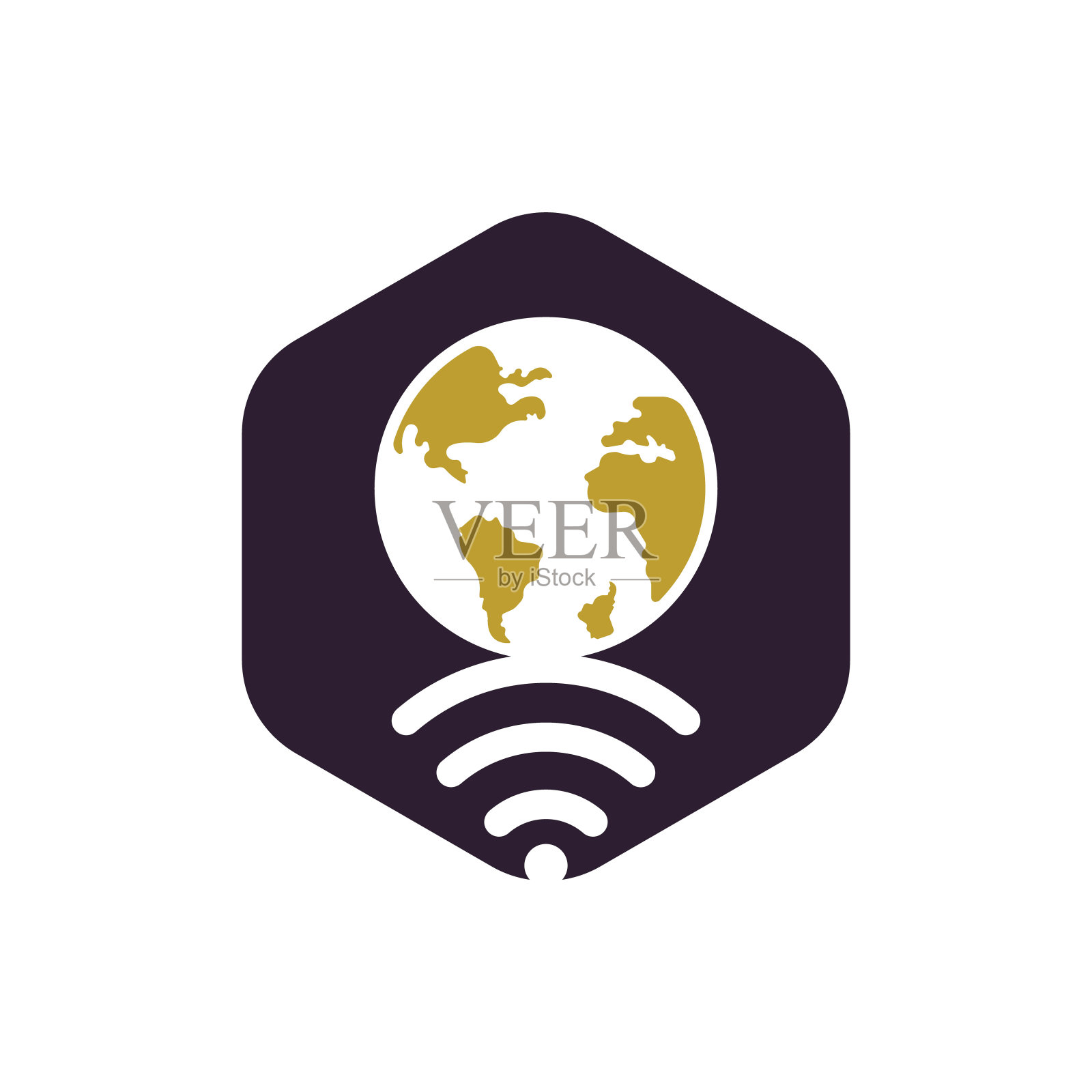 全球wifi标志设计图标。插画图片素材