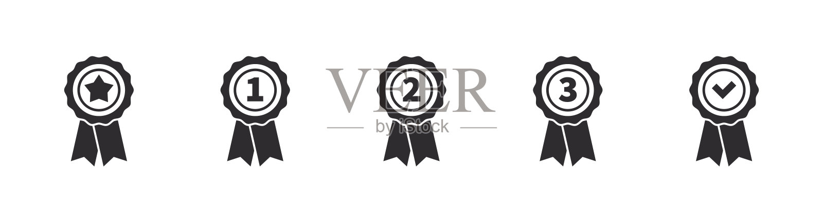 奖杯和成就图标。杯冠军。奖项和奖金。等级徽章。矢量图插画图片素材