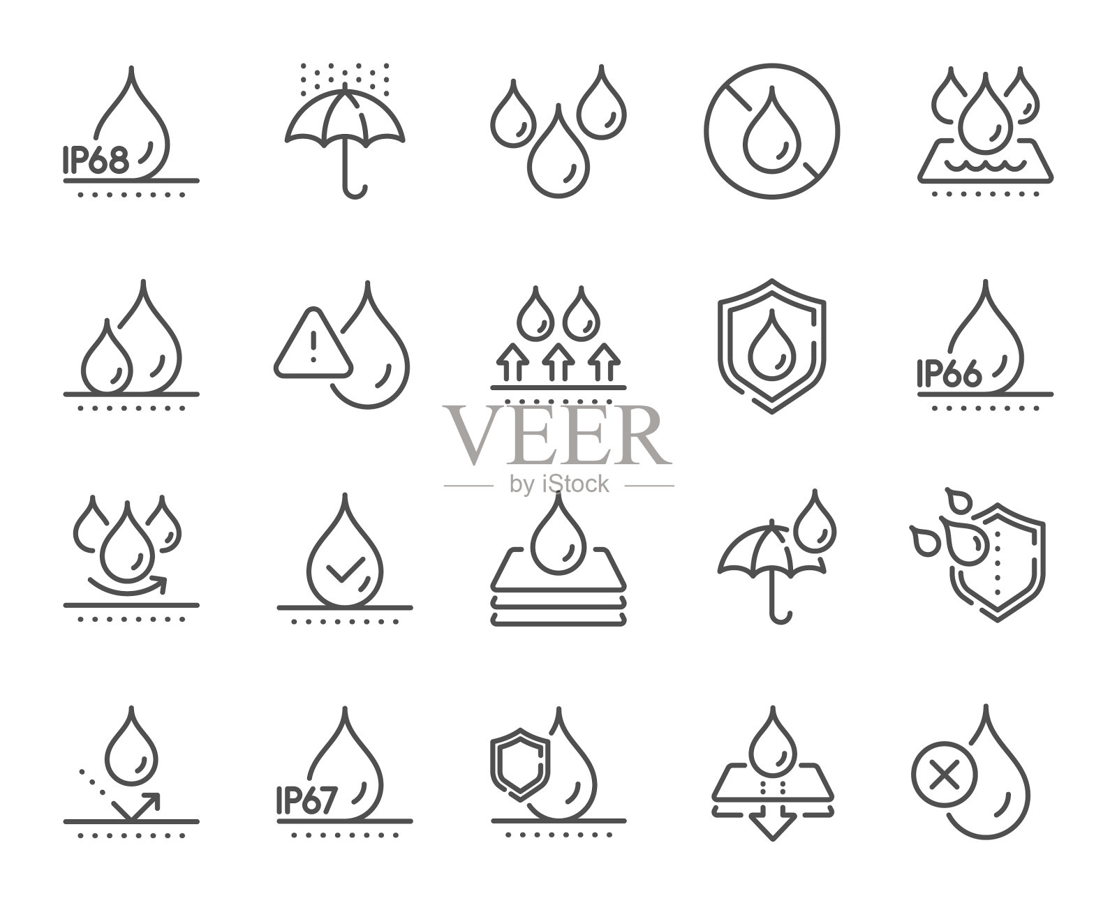 防水线图标耐用的织物表面图标素材