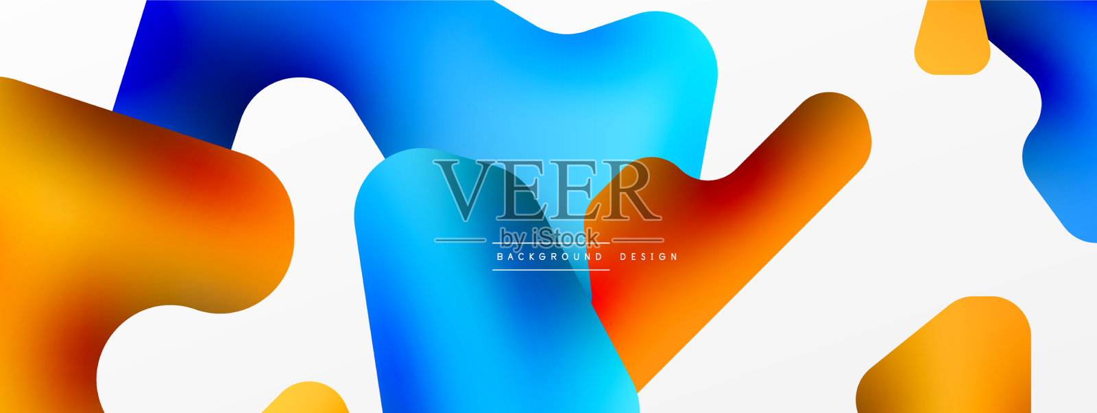 色彩鲜艳的抽象形状组成插画图片素材