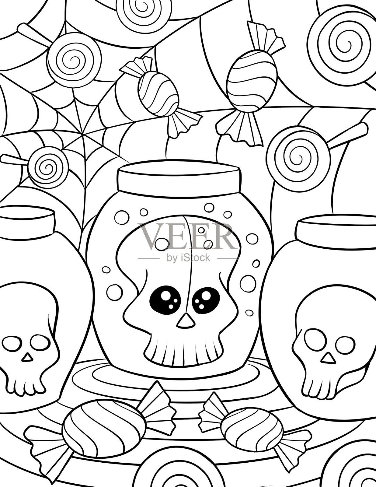 万圣节彩色书插画图片素材