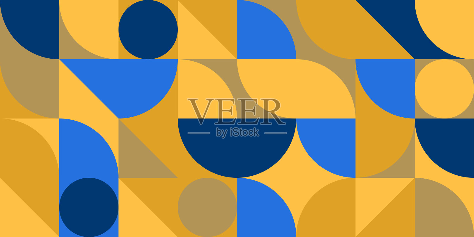 带有简单几何图形的抽象图案。包豪斯风格的简单几何图案。用于网页设计,商业展示,海报,印刷插画图片素材